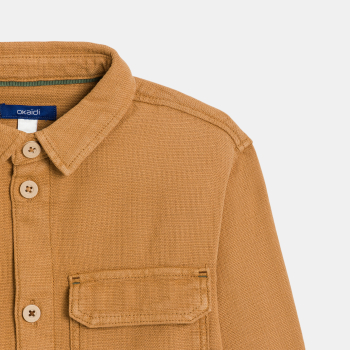 قميص فوقي قماش بني اللون للأولاد